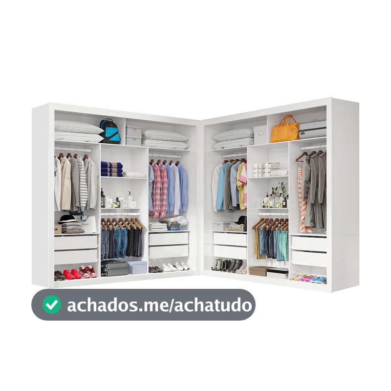 Closet Casal Premium Clarice Com 08 Gavetas Carioca Móveis