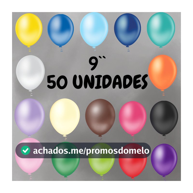 Balão PIC PIC Bexiga Bola Festa Látex 9″ Polegadas Redondo Granfesta – Pacote com 50 Unidades