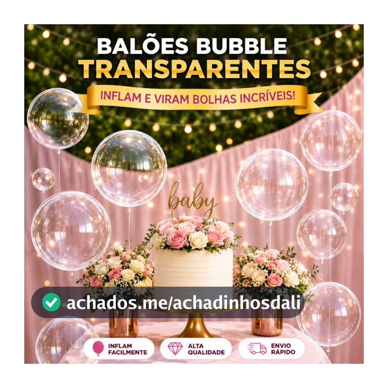 Kit 10/20 Balão Bubble Bolha Transparente - 10/18/20/24/36 Polegadas