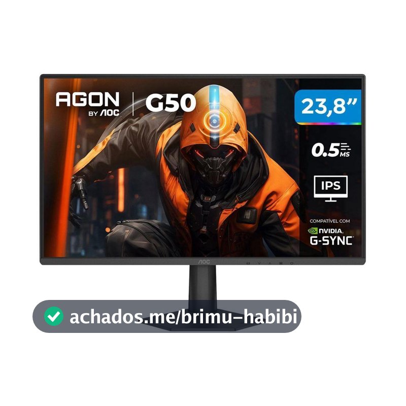 Monitor Gamer AOC 23,8" Full HD 144Hz Agon G50 IPS 0,5ms 24G50F/57 HDMI DisplayPort G-Sync