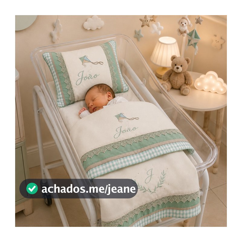 Kit Leito Maternidade 100% algodão -  3 Peças | Kit Maternidade Recém-Nascido