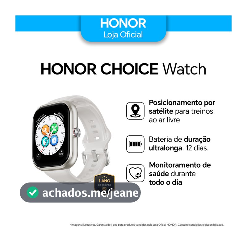 Relógio Smartwatch Honor Choice  Watch Tela Amoled 1.95 Com Gps Integrado Chamada Bluetooth Prova D'água 5atm
