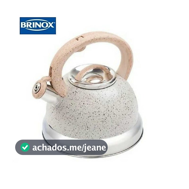 Chaleira Bule Inox Compatível com Fogões de Indução com Apito Roma Brinox 2,7L - Vanilla, Verde, Inox e Areia