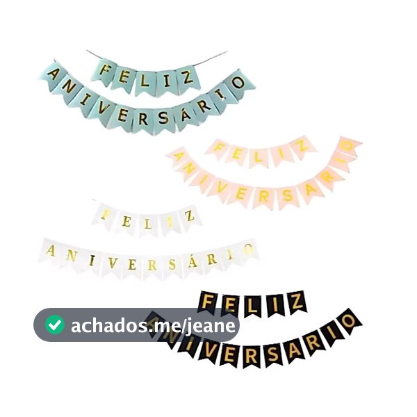 1 Faixa Feliz Aniversário Cartonado 4 Cores Festa Decoração F-08