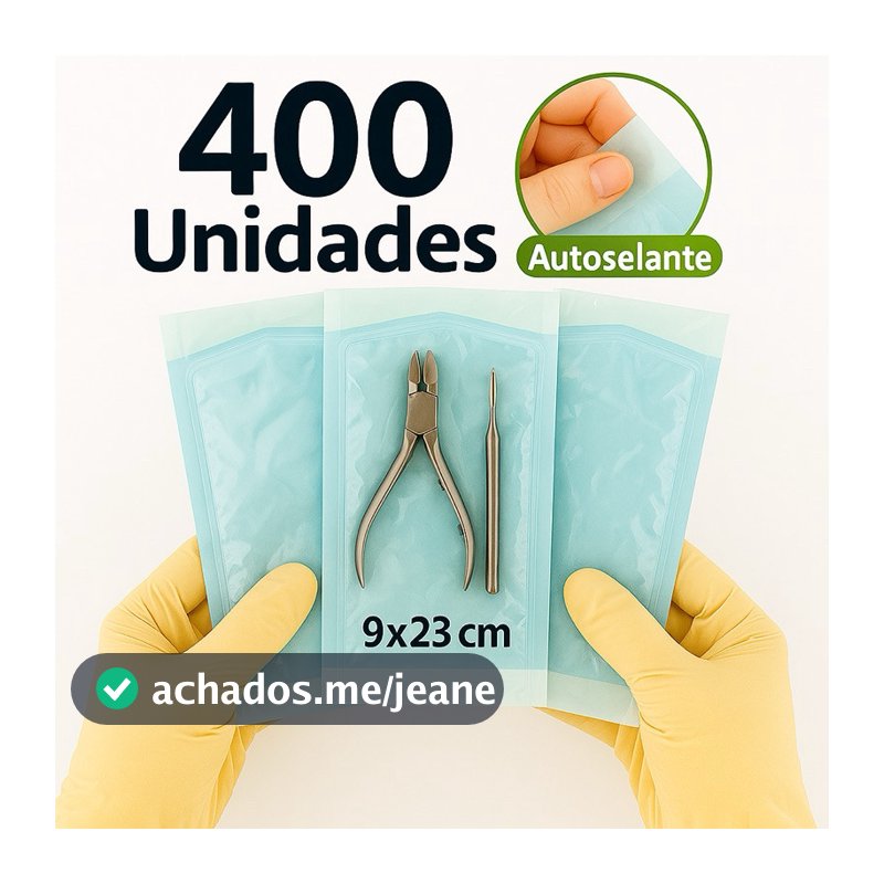 200/400 Unidades Envelopes Auto Selante para Esterilização 9X23CM