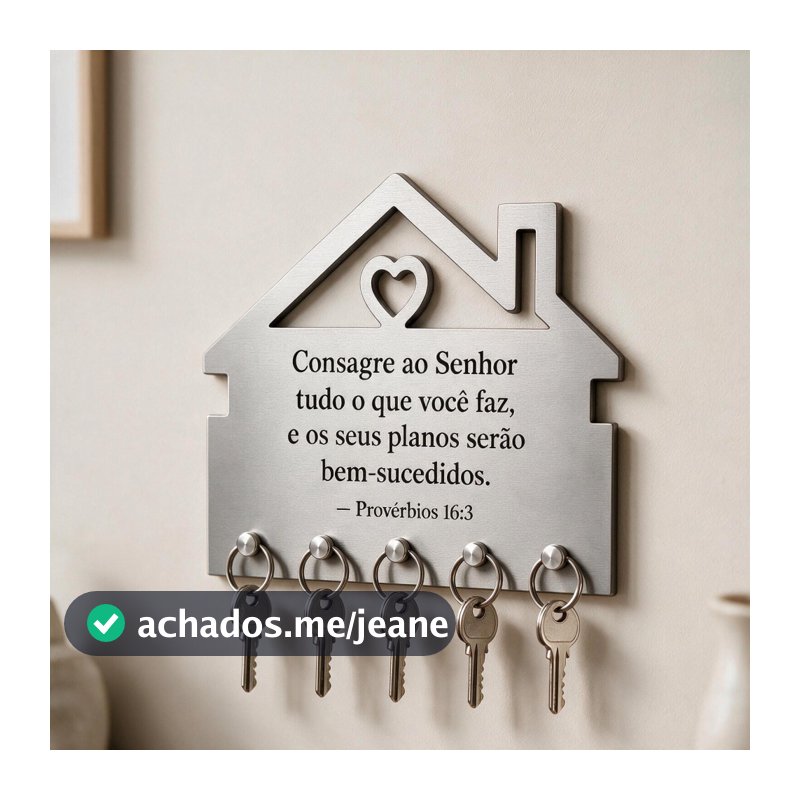 Porta Chave Organizador Consagre ao Senhor Tudo O Que Você Faz Decorativo