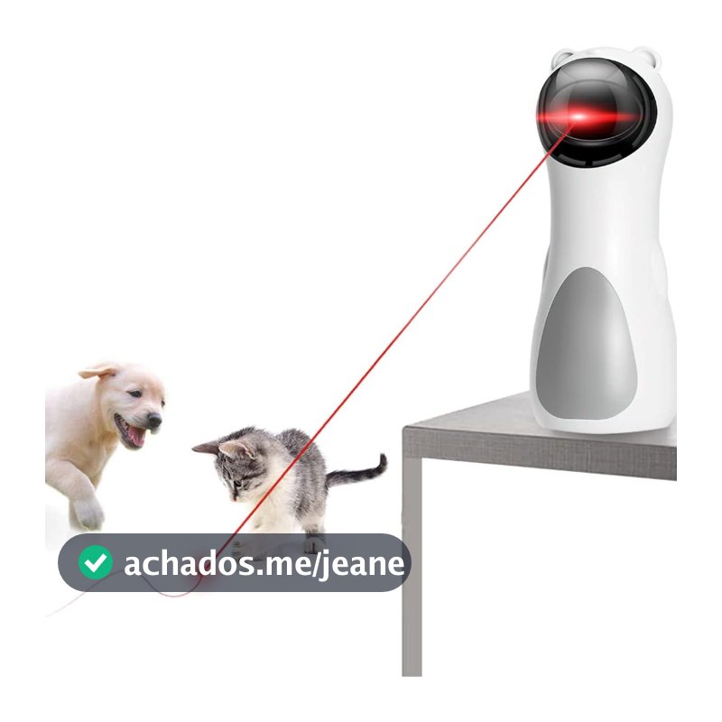 Brinquedo Pet Gato Luz Laser Automático Interativo – USB/Pilha