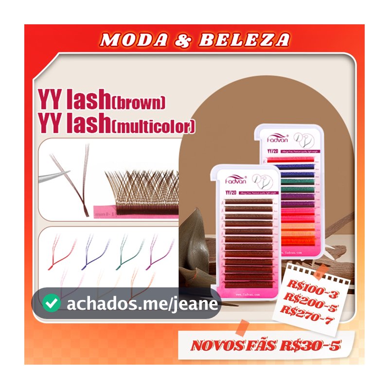 FADVAN Cílios Coloridas YY Brown Extensão De Brasileiras Volume Profissional Ferramentas De