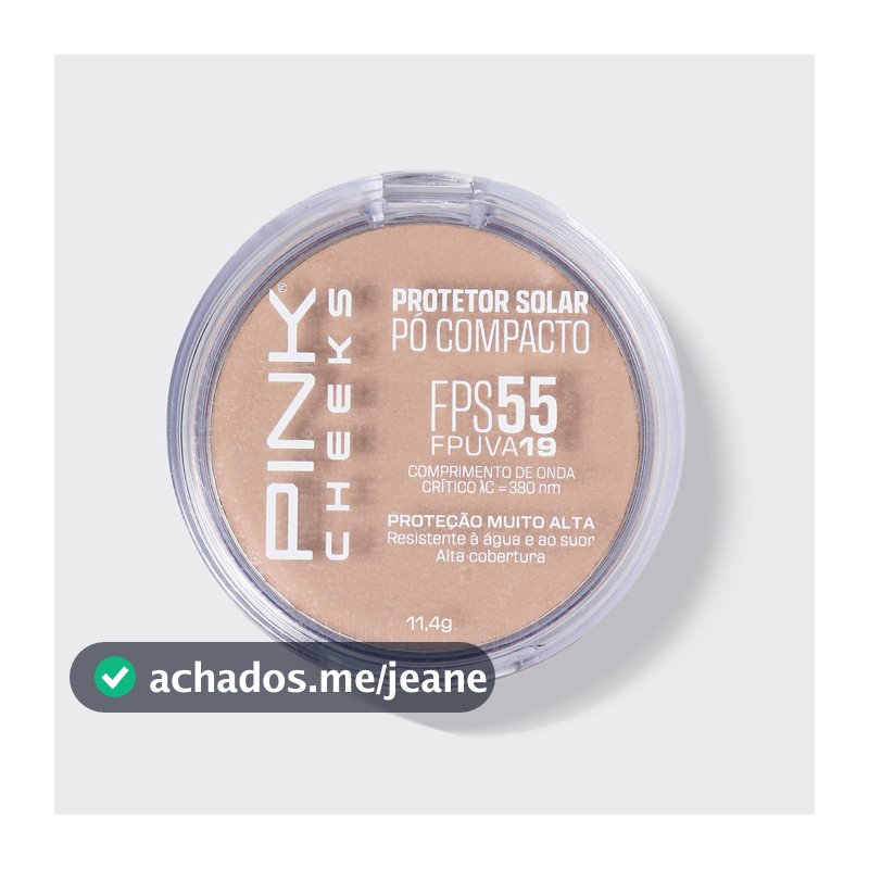 Protetor Solar Pó Compacto FPS55 FPUVA19 11,4g Lançamento PINK CHEEKS cores
