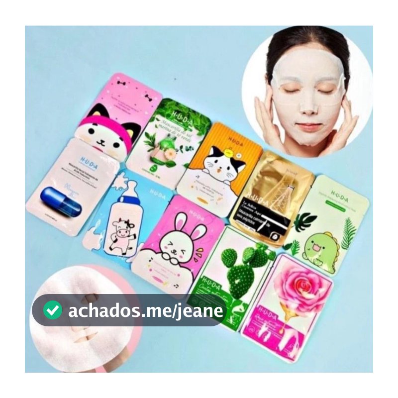 Kit c/ 10 Unidades Mascara Facial Coreana Skin Care Soft Skin Sua Pele Linda Fresh Mask Tecido Sheet Hidratante/Colágeno