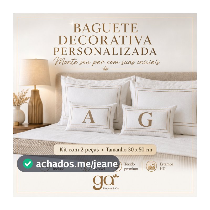 Par Baguetes Almofadas Suede Decorativas Personalizada Com Ziper