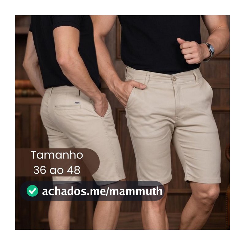 Bemuda Maculina  Social Esporte Fino Com Elastano Bolso Embutido