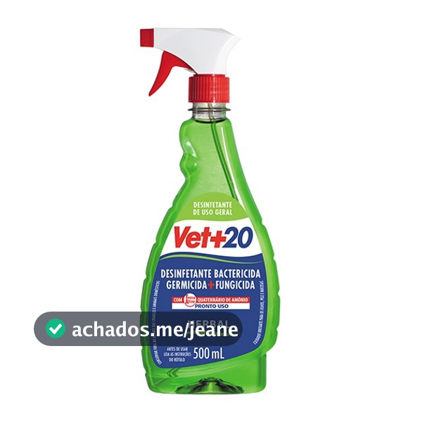 Desinfetante Bactericida Pronto Uso Spray Vet+20 500 mL