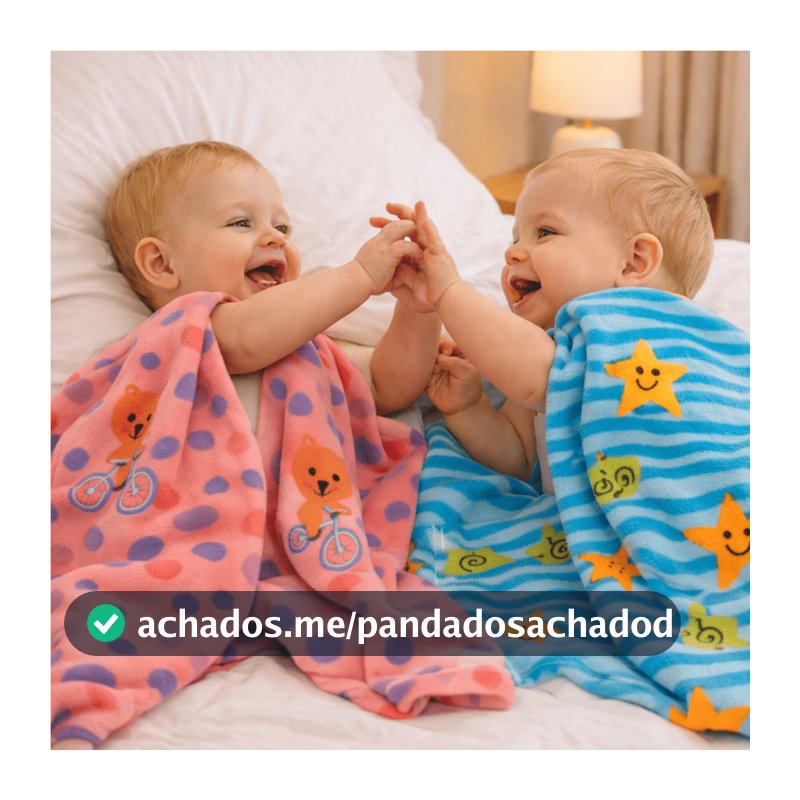 Cobertor Manta de Bebê Rosa e Azul Quentinha Soft Microfibra Coberta Unissex Macia Cama