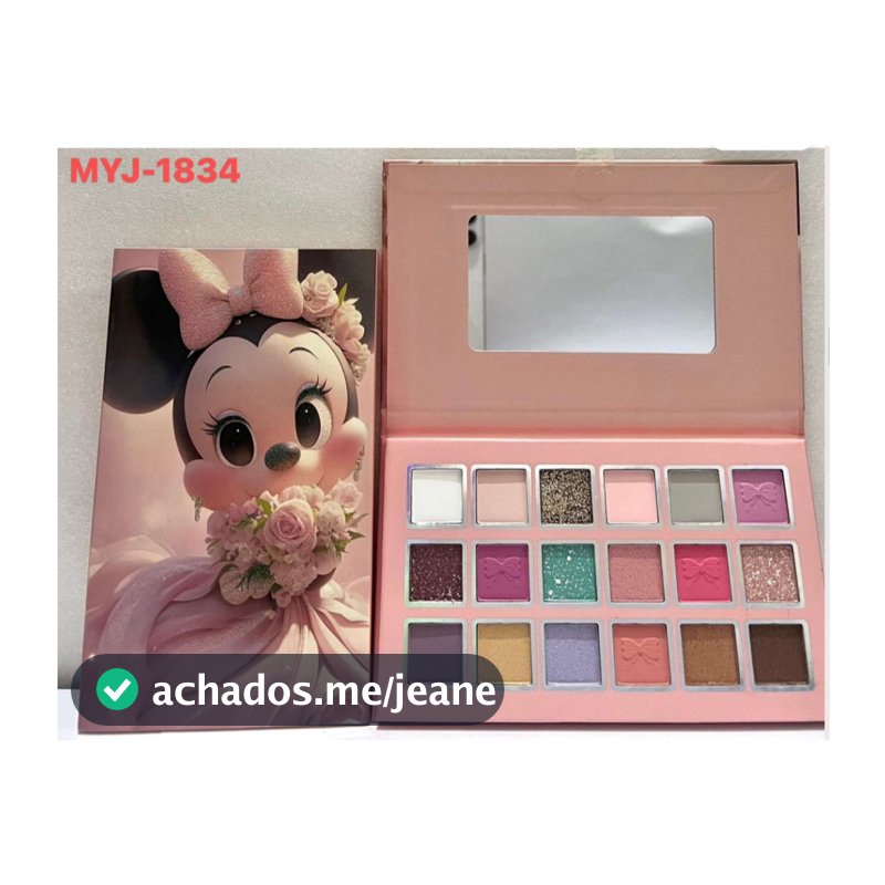Paleta de Sombras Hello Kitty / Stitch / Minnie 18 Cores