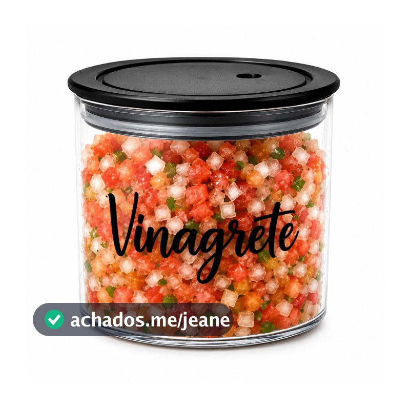 Pote para Vinagrete 600ml com Tampa Organizador  Hermético Transparente para Cozinha e Geladeira