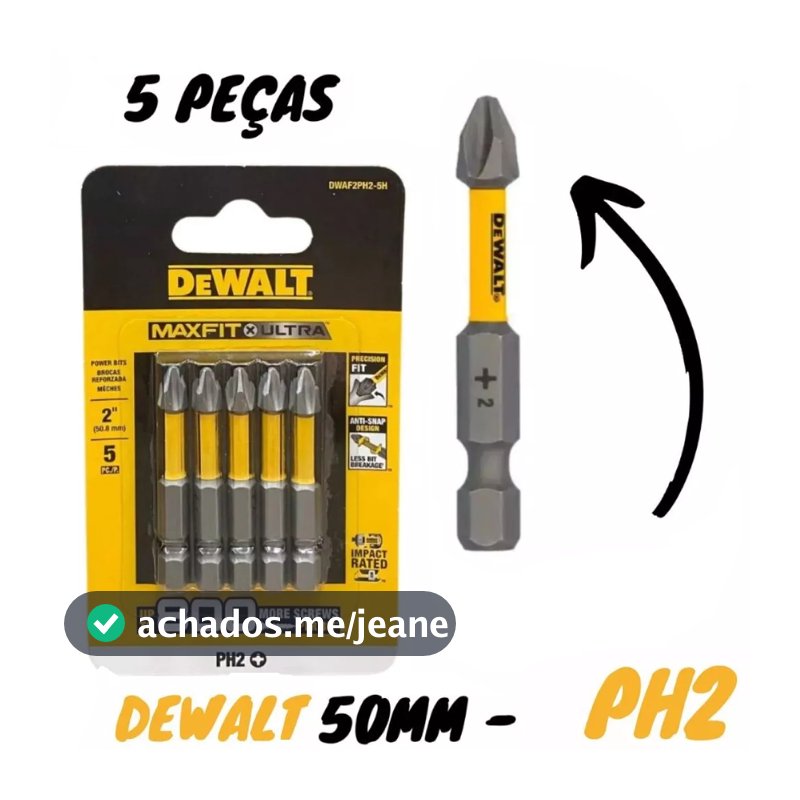 Bits Ph2 Dewalt 5 Peças Maxfit Dwaf2ph2-5h Original
