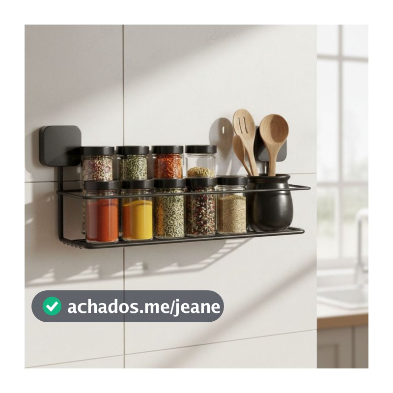 Porta Temperos de Parede em Aço Aramado – Prateleira Organizador para Cozinha e Utensílios