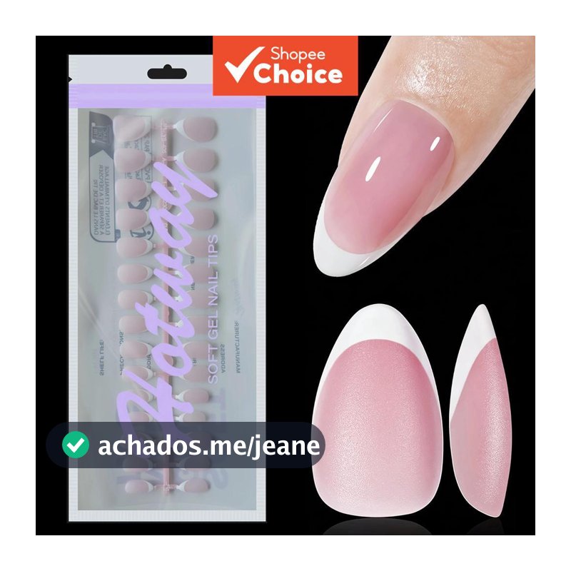 120 unhas postiças francesas rosa claro e nude claro, formato amêndoa, acrílico, curtas, 15 tamanhos, adequadas para
