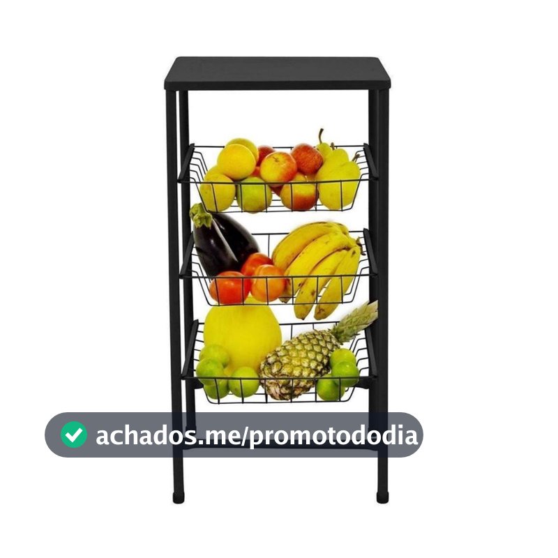 Fruteira Armário Metal Com 3 Divisórias Suporte Para Micro-ondas Galão De Água Forno - Promoção