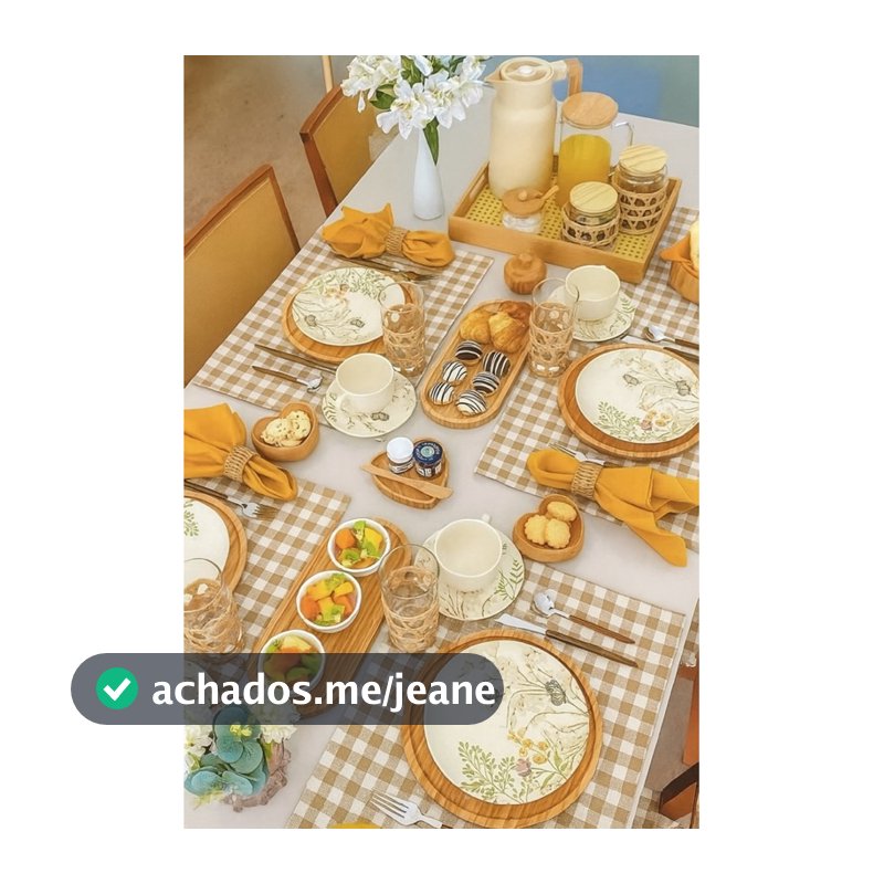 Jogo Americano Bege Xadrez Festa Junina 45cm x 30cm Decoração Mesa Posta Cozinha