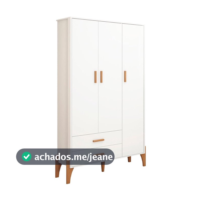 Guarda Roupa Quarto Infantil Iris com 3 Portas e 1 Gaveta