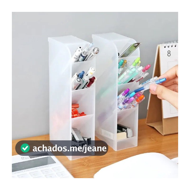 Organizador porta caneta lápis escritório multiuso porta treco plástico