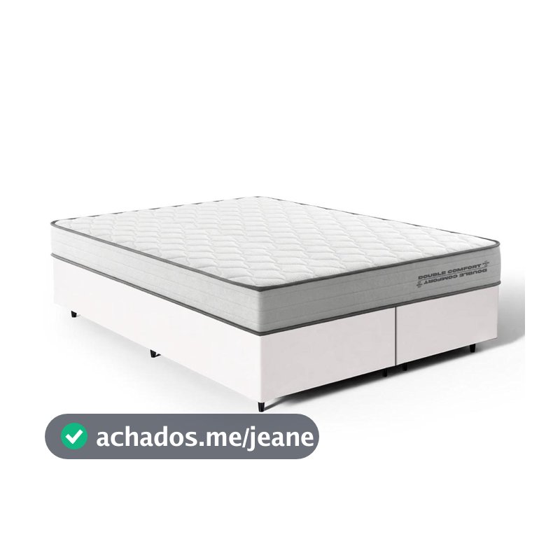 Cama Box Queen com Colchão de Molas Ensacadas Double Comfort 158x198x59cm