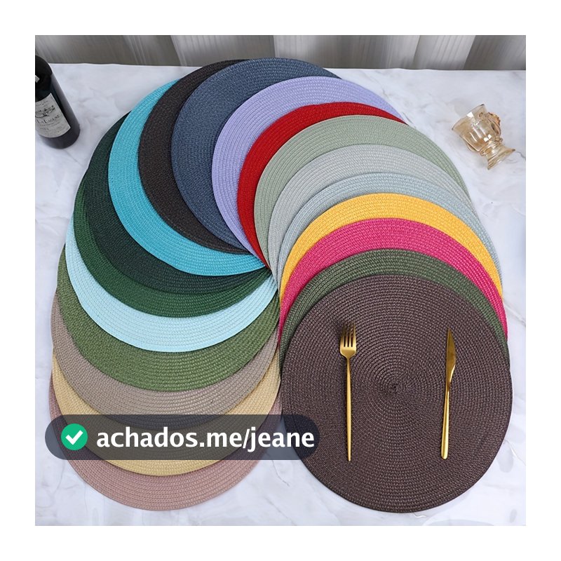 KIT 6 PS JOGO AMERICANO SOUSPLAT REDONDO 38cm