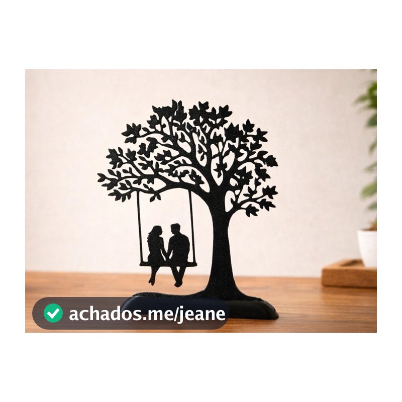 Silhueta Casal no Balanço – Escultura Decorativa Romântica