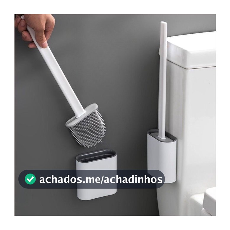 Kit Escova Sanitária Quadrada Limpeza Banheiro Parede Silicone privada suporte
