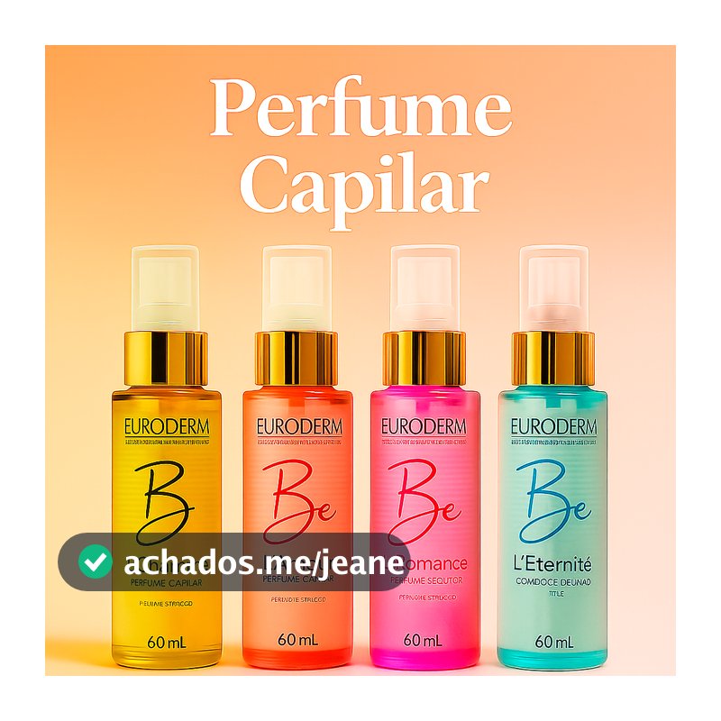 Perfume Capilar Feminino Fragâncias Euroderm Perfum Fixação Duradoura 60 ml cada