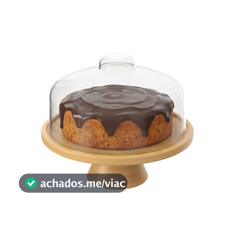 Boleira com Cúpula Brisa em Bambu 26,5 cm Linha Brisa Coza
