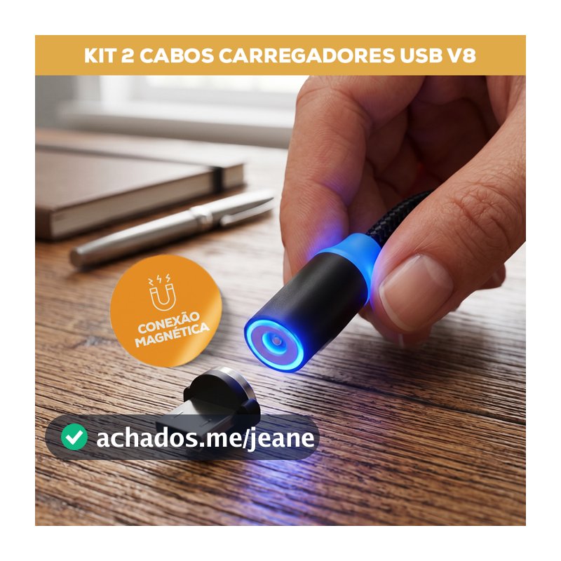 Cabo Magnético Trançado Usb  V8  Carregamento Rápido 2.4A Sumexr SX-B16V8