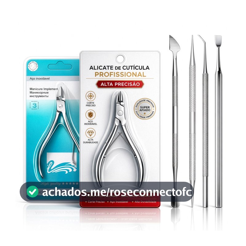 Kit Manicure 6 Peças Inox Alicate Corte Unha + Cutícula Espátula Palito Raspador Desencravador