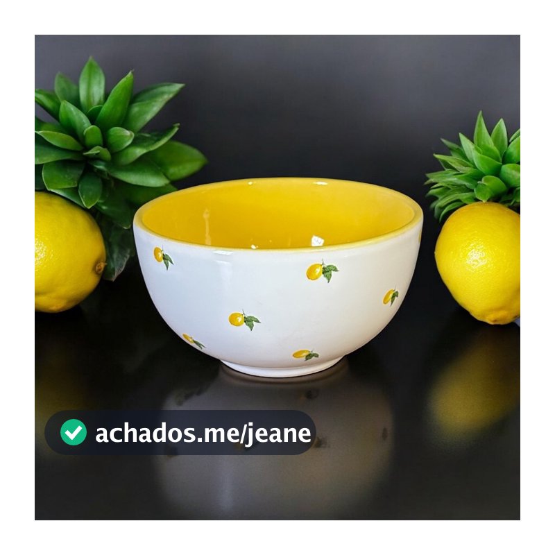 Bowl Tigela de Limão Para Cozinha 700ml Sopa Cereal ou Frutas