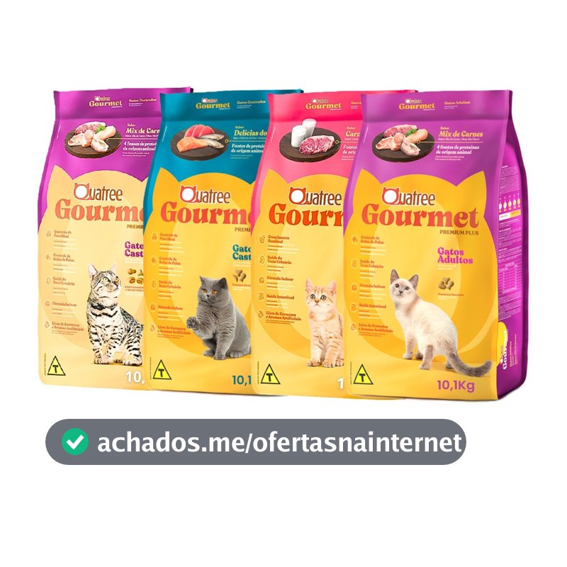 Ração Quatree Gourmet Gatos 10,1Kg