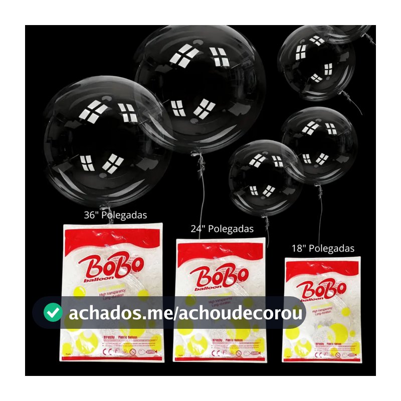 Balão Bubble Bolha Transparente 18" 24" 36" Polegadas Festa Decoração