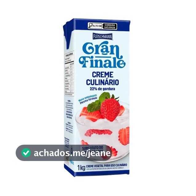 Creme Vegetal Culinário Gran Finale 1 kg - Fleischmann