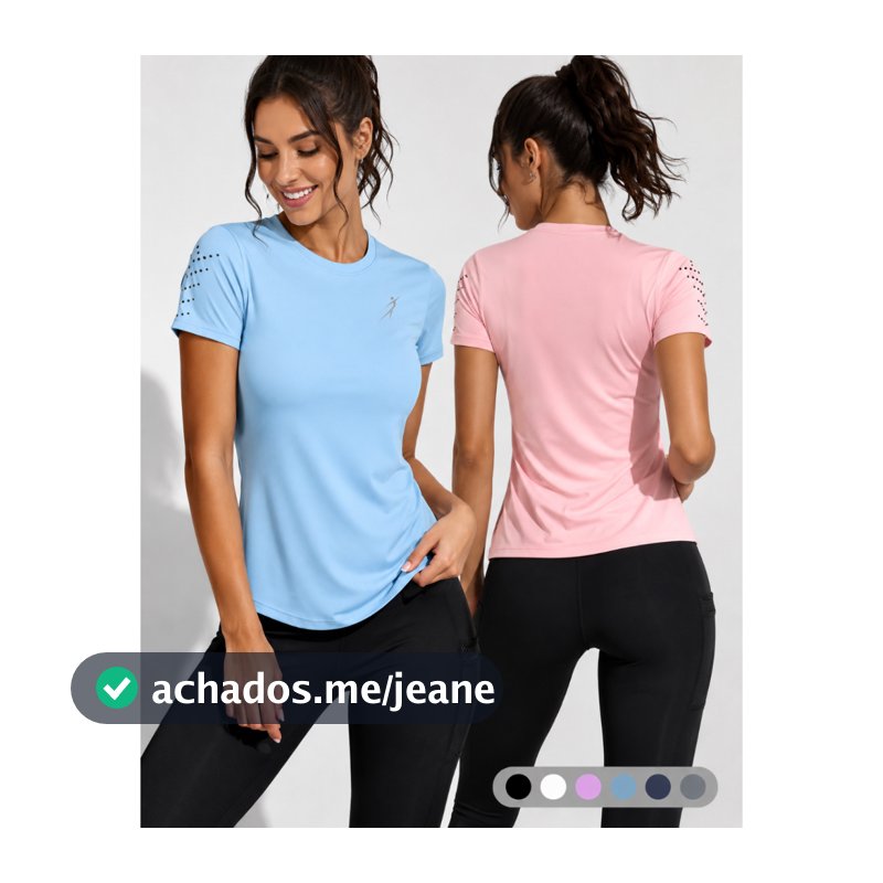 Kit 2 Camisetas Dry Fit Academia Feminina Esportiva Caminhada Corrida Treino Proteção UV LaMovie