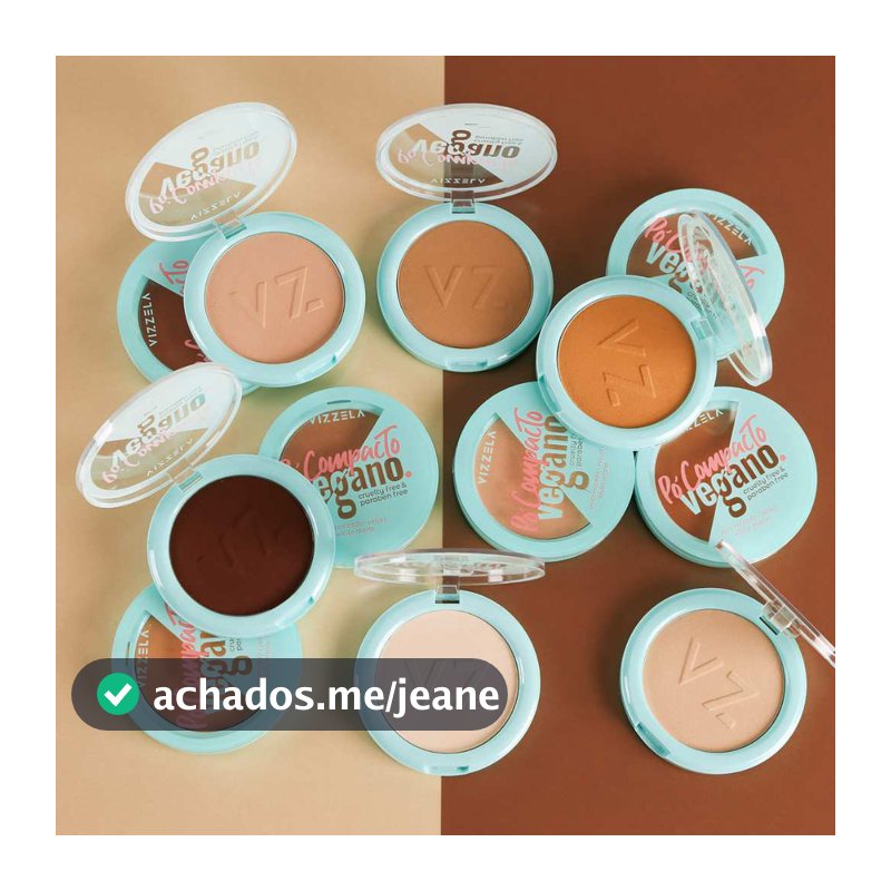 Pó Compacto Matte Controle Oleosidade Efeito Natural Vegano Original Vizzela