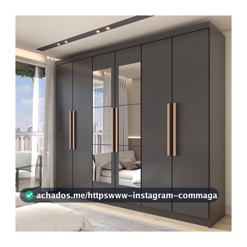 Guarda-Roupa Casal Odisseia 6 Portas 2 Gavetas com Espelho
