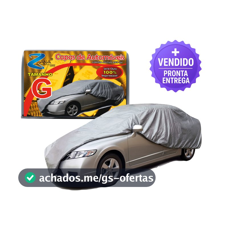 Capa Automotiva Impermeável Tamanho G para Carro Proteção Contra Sol Chuva Poeira e Raios UV