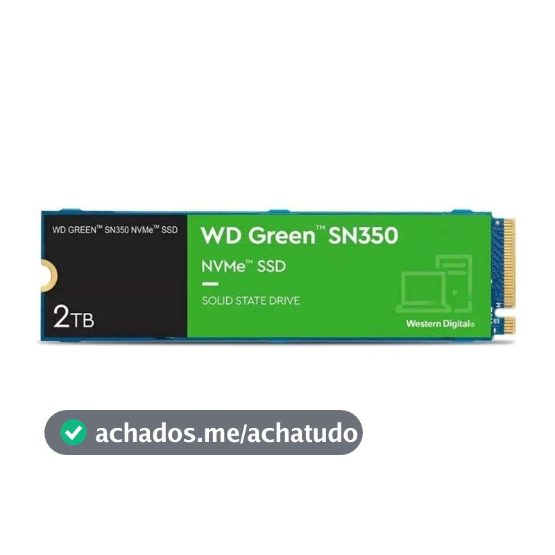 SSD M.2 NVMe 2TB Western Digital WD Green SN350 Velocidade de Leitura/Gravação até 3200/3000MB/s Gen3x4 WDS200T3G0C