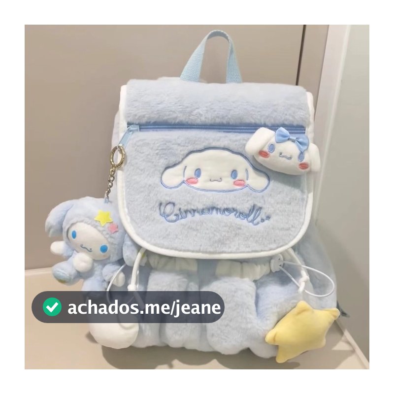 Kitty Cinnamoroll Mochila Fofa De Grande Capacidade Para Passeios De Viagem Bolsa De Pelúcia