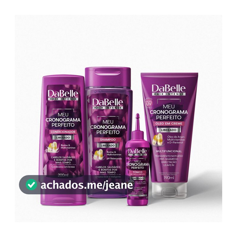 Kit Meu Cronograma Perfeito Dabelle Hair - 4 Produtos