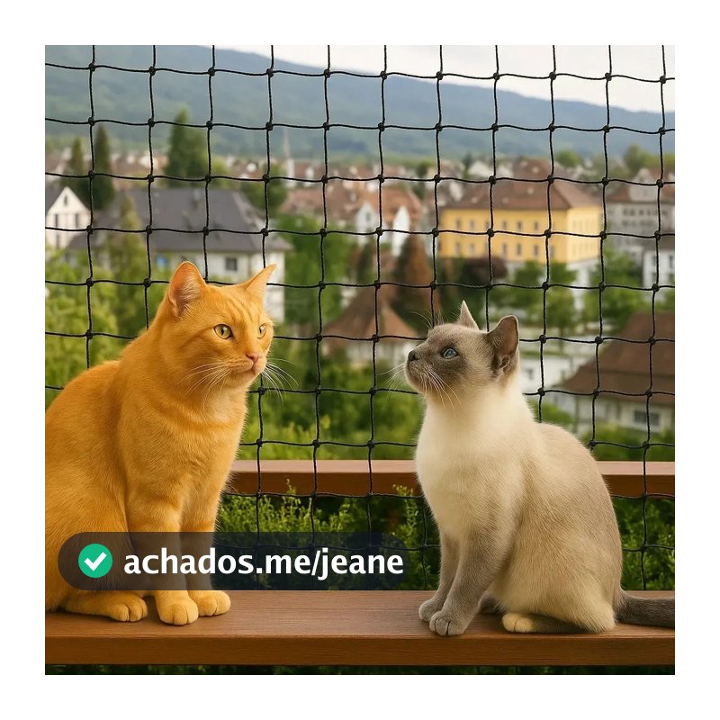 Rede Proteção Gatos Malha Quadrada Segurança Varanda Sacada Janela Resistente Anti Queda Pet Apartamento Seguro Premium!