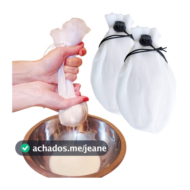 Kit 2 Coador Voal Voil Para Leite Queijo Vegetais Suco Kefir Promoção