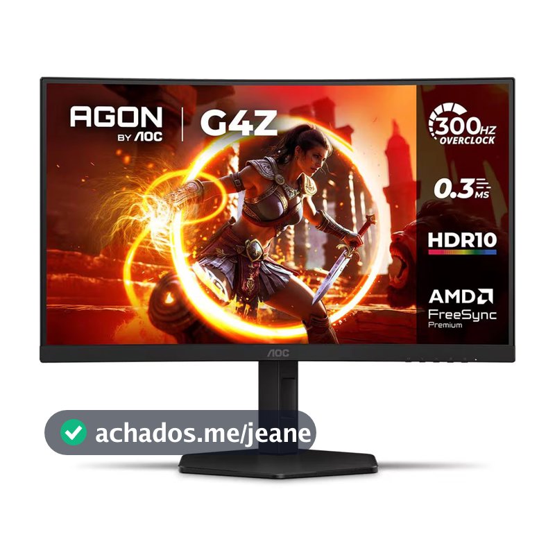 Monitor Gamer Curvo 27 LED AGON C27G4SZ Full HD 300Hz AMD FreeSync Premium AOC