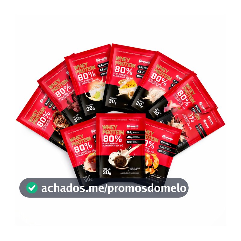 Sachês Whey Protein 80% 30g Sabores Variados Proteína 19 Sabores Disponíveis